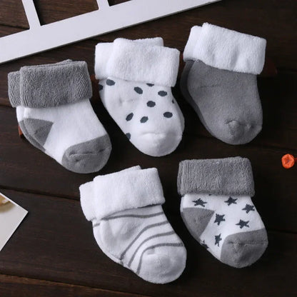5 paires de chaussettes antidérapantes en coton pour bébés garçons et filles de 0 à 12 mois, chaussettes-chaussures antidérapantes pour nouveau-nés et nourrissons