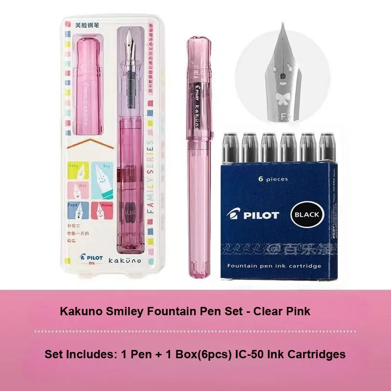 Pluma Estilográfica Pilot Kakuno – Bolígrafo de Escritura Antideslizante Fácil de Usar para Principiantes con Agarre Suave para Caligrafía, Diarios, Oficina y Colección de Papelería