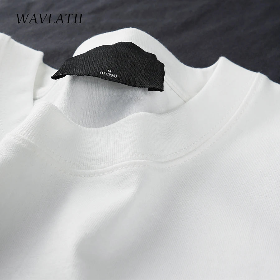WAVLATII T-shirt unisexe oversize marron, décontracté d'été, streetwear coréen, haut basique uni pour femmes et hommes.