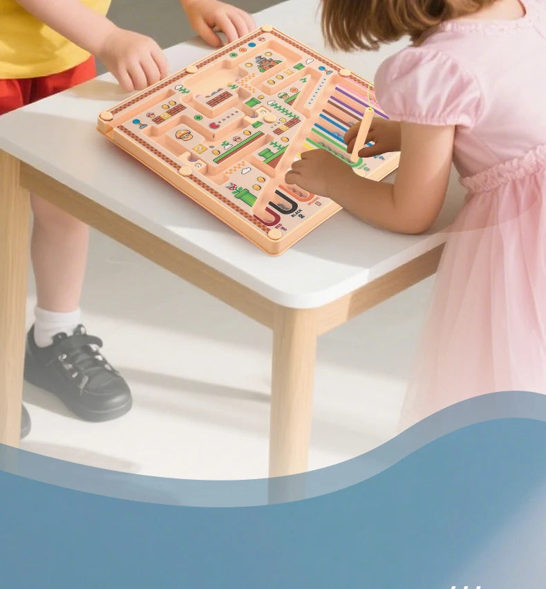 Labyrinthe Magnétique – Jeu Éducatif Avancé pour Enfants, Activité d'Apprentissage des Mathématiques et de Développement Cognitif, Entraînement de l'Intelligence Visuelle, Casse-tête Manuel