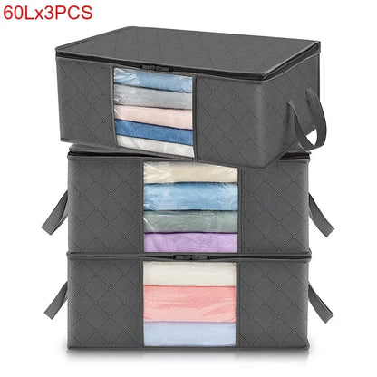 Bolsa de almacenamiento plegable de gran capacidad – Contenedor organizador de ropa y mantas para armarios, guardarropas y organización del hogar