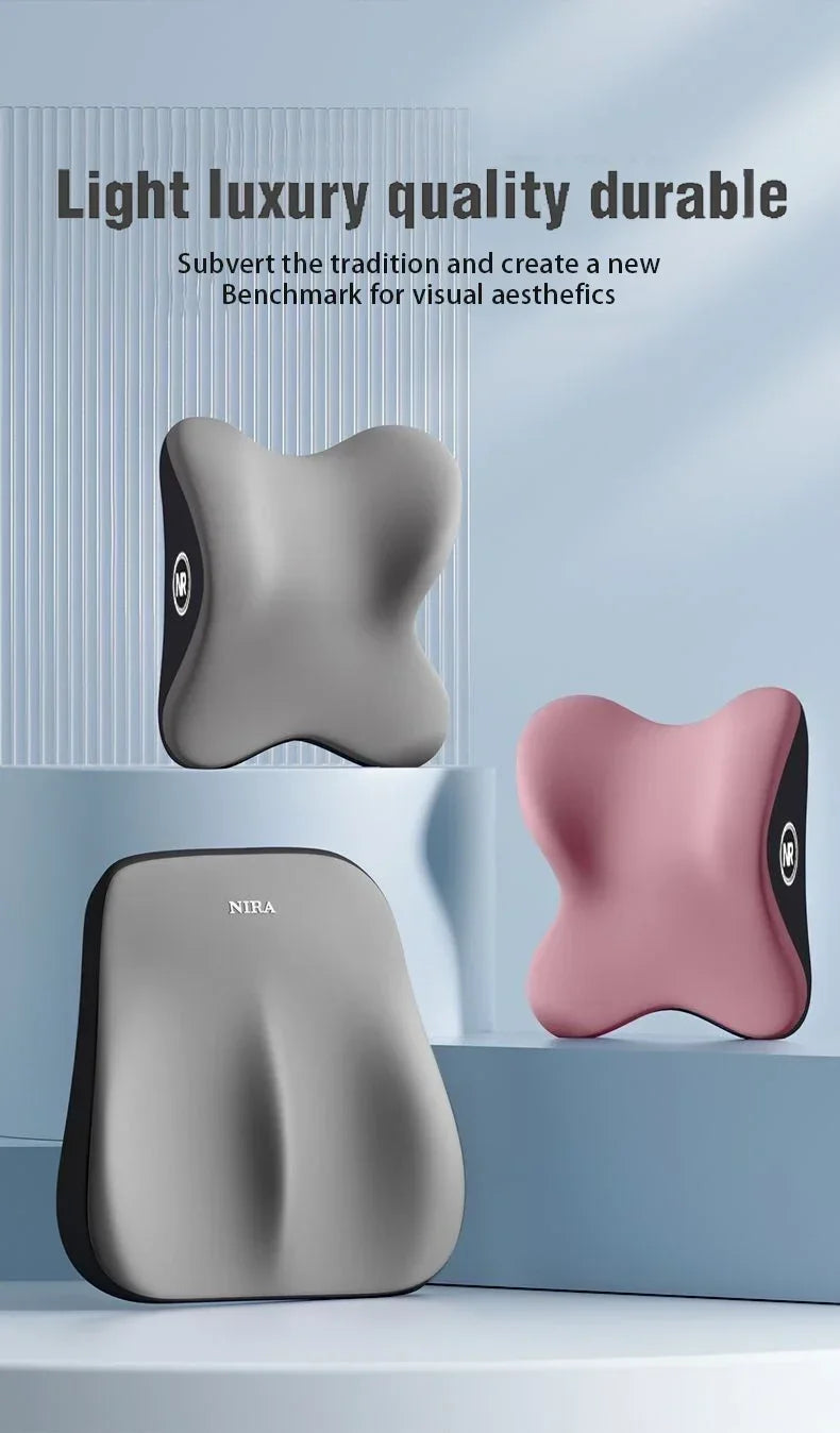 Ensemble coussin appui-tête et support lombaire en mousse à mémoire de forme pour voiture – Oreiller universel cou et dos pour un confort de conduite