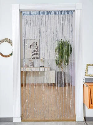 Cortina decorativa de hilos – Separador de ambientes con borlas para puertas, ventanas y decoración del hogar