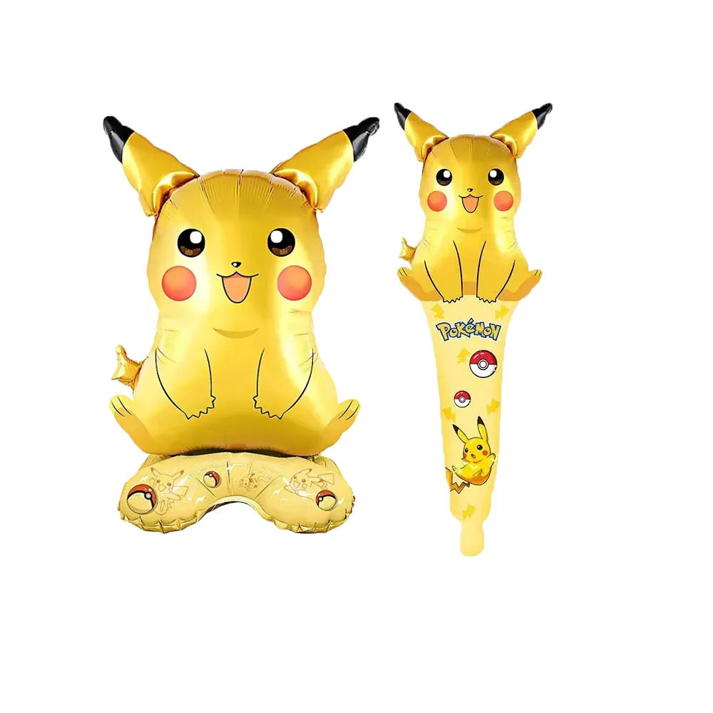 Pokémon Standing Foil Balloon – Pikachu Cartoon Hand Stick Balloon for Boys & Girls Birthday Party Decorations & Baby Shower Supplies
