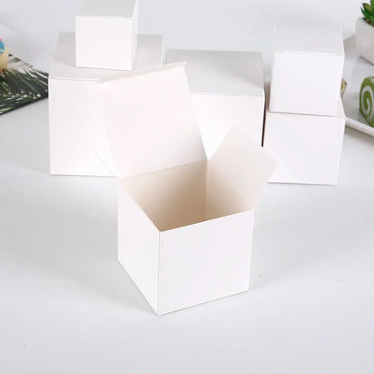 20/50PCS Cajas de Regalo Kraft – Cajas Plegables de Cartón Blancas y Negras para Recuerdos de Bodas, Caramelos y Empaques