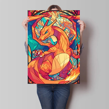 Pokémon Bulbasaur & Pikachu Canvas Wall Art – Bright Garden Themed Cartoon Home Living Room Decor