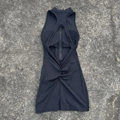 Women’s Scrunch Back Yoga Jumpsuit Shorts Set – Solid Color Zipper Gym Fitness One-Piece Sportswear