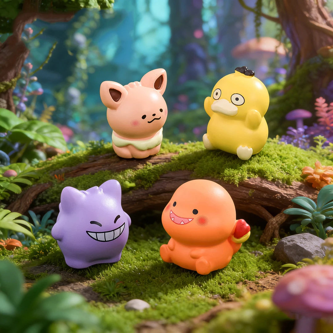 6PCS/SET Pokémon Anime Figures – Pikachu, Gengar, Bulbasaur & Charmander Luminous Cute Model Ornaments for Collection & Gifts