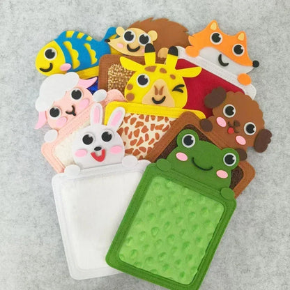 Ensemble de tapis sensoriels en feutre – Tapis d'apprentissage texturés avec animaux de dessin animé pour la maternelle et le développement sensoriel