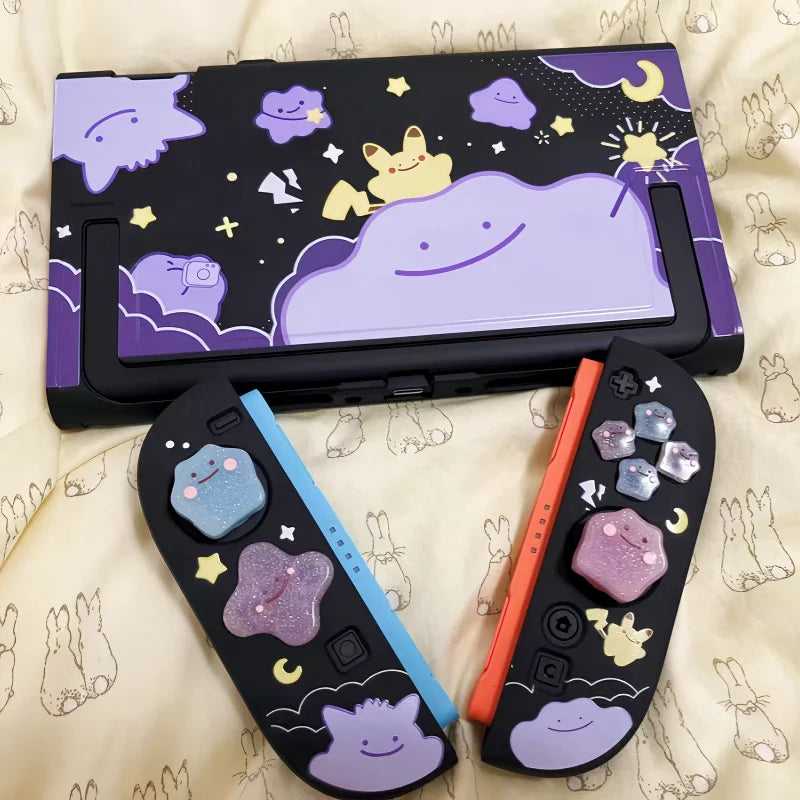 Funda protectora para Pokémon Switch 2 – Carcasa rígida mate de Ditto para accesorios de consola portátil Joy-Con de NS2