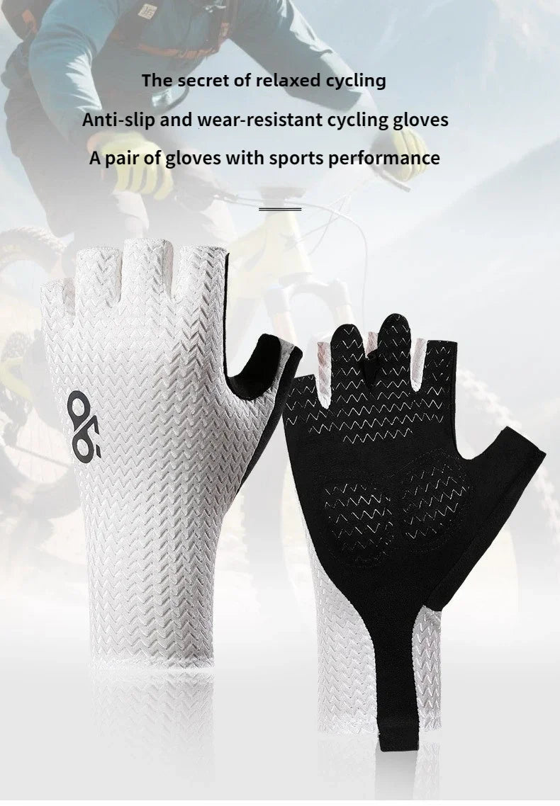 Guantes de Ciclismo Transpirables de Medio Dedo de Verano – Guantes Ultraligeros para Bicicleta de Carretera con Almohadillas Antideslizantes de Silicona para Ciclismo, MTB y Deportes al Aire Libre