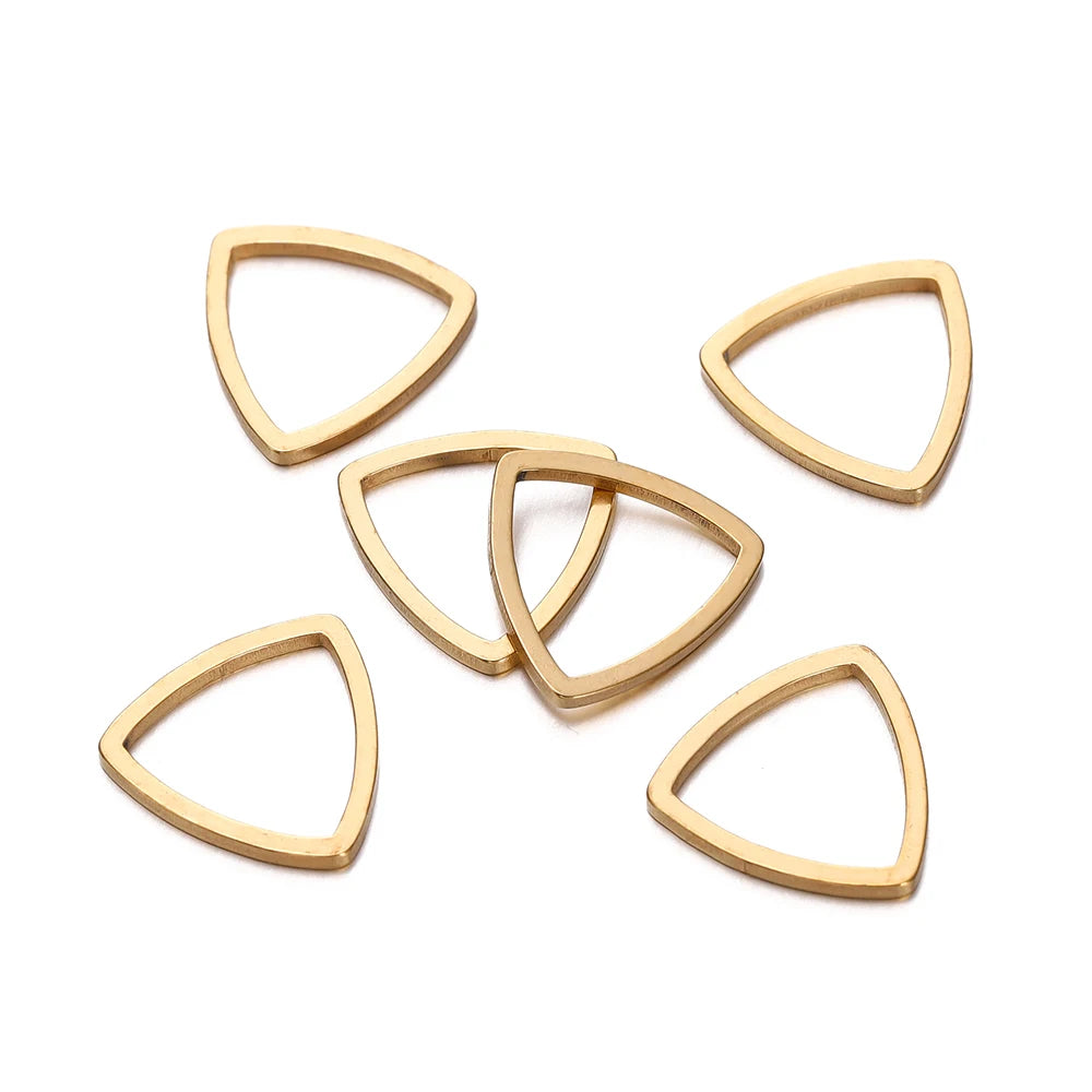 10 breloques géométriques creuses en acier inoxydable pour bijoux – Connecteurs de pendentif pour boucles d'oreilles, colliers et fabrication de bijoux