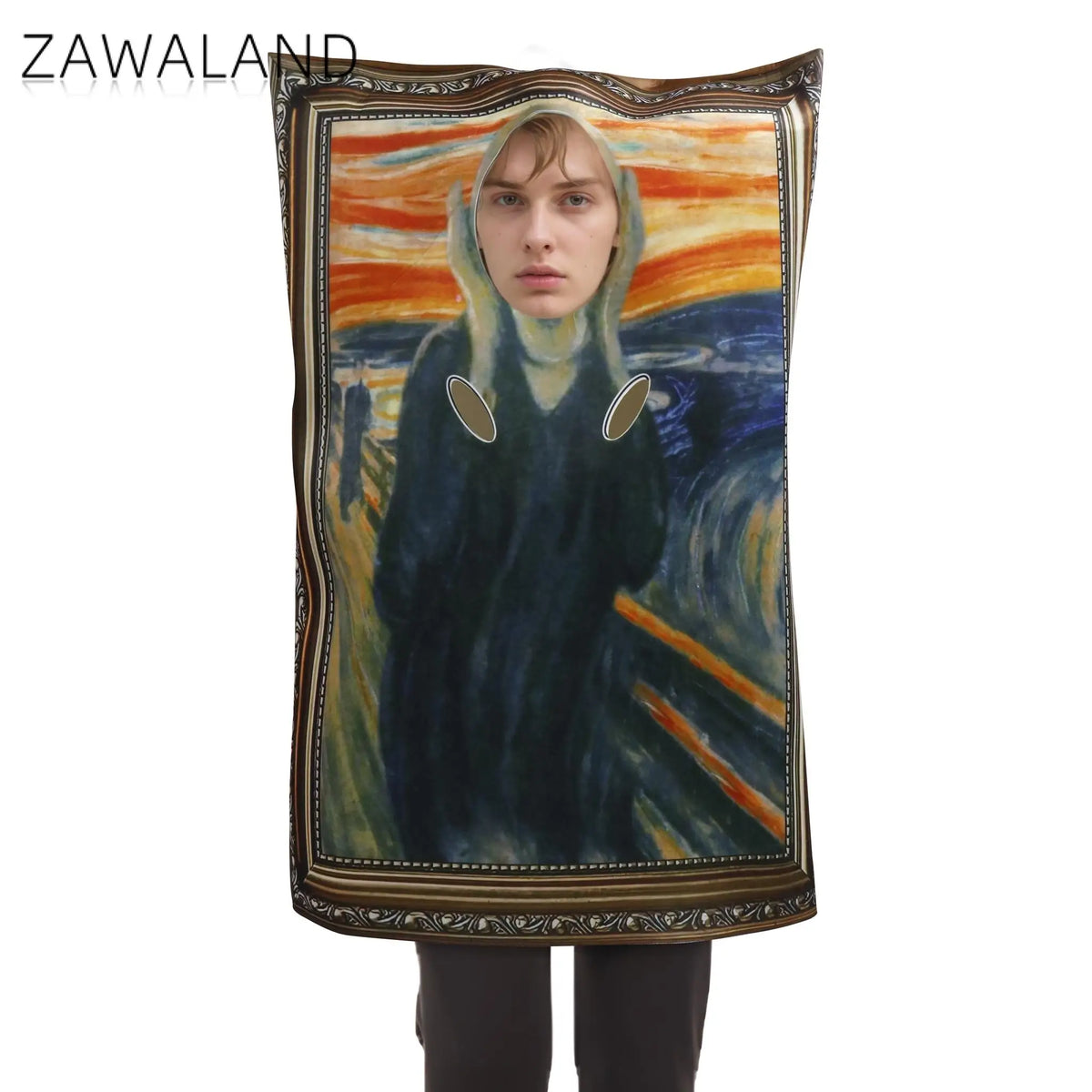 Mona Lisa & The Scream Mural Cosplay Costume – Funny Sponge Suit for Adults, Boys & Girls, Halloween, Carnival, Party & Dress-Up