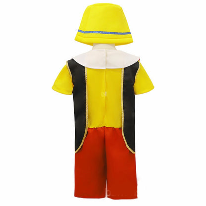 Pinocchio Cosplay Costume for Kids – Funny Cartoon Character Outfit with Nose for Boys & Girls Halloween, Birthday & Party Dress-Up