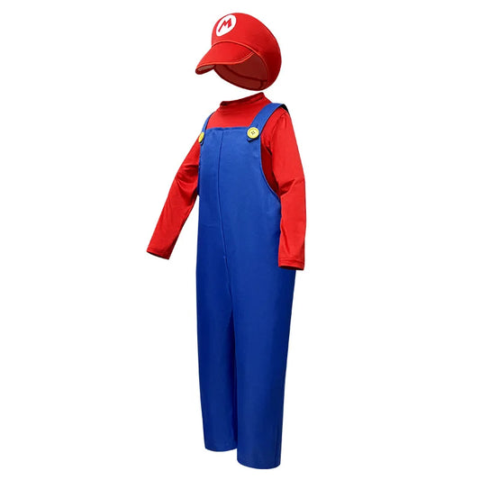 Disfraz de fontanero: mono infantil para niños y niñas, ideal para obras de teatro, cosplay de anime y fiestas divertidas.