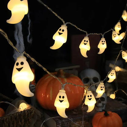 Halloween LED String Lights – Pumpkin, Skull & Eyeball Shaped Lanterns for Trick or Treat, Party, Haunted House & Horror Decor