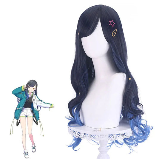 Perruque de cosplay synthétique – Style anime, raie sur le côté, effet de cuir chevelu naturel, fibres colorées résistantes à la chaleur pour soirées costumées, spectacles et conventions