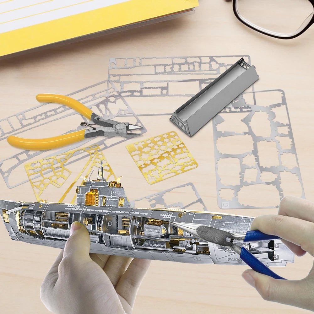 Piececool Kit de Modelo de Acorazado de Metal 3D – HMS Hood y Richelieu, Rompecabezas de Ensamblaje, Juguete Educativo para Adolescentes y Coleccionistas