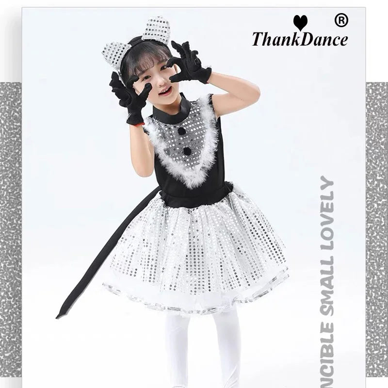 Cute Cat Cosplay Costume for Kids – Cat Girl & Animal Dance Outfit for Boys & Girls Halloween Party Wear