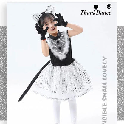 Cute Cat Cosplay Costume for Kids – Cat Girl & Animal Dance Outfit for Boys & Girls Halloween Party Wear