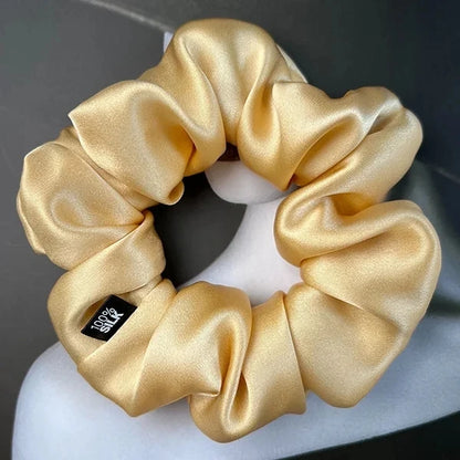 Goma para el pelo 100% seda Mulberry – 19 Momme, elástico grande para mujeres y niñas | Accesorio de lujo de seda para coleta