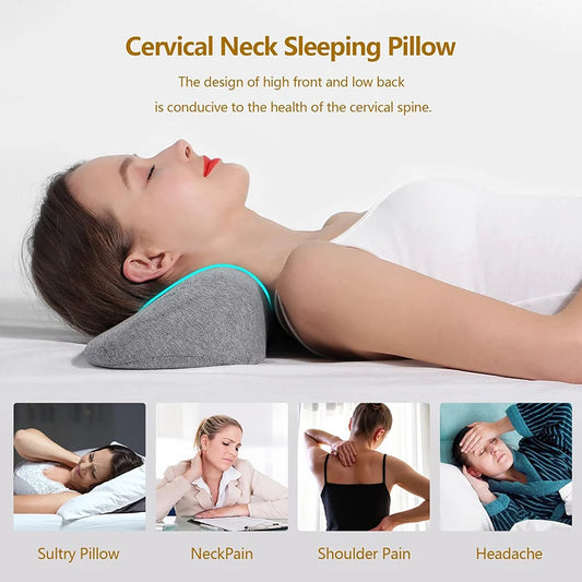 Oreiller en mousse à mémoire de forme pour les cervicales – Oreiller ergonomique de soutien de la nuque, Oreiller orthopédique pour les personnes dormant sur le côté, sur le dos ou sur le ventre, Coussin de lit soulageant la pression