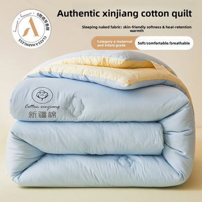 100% Cotton Filled Comforter – Soft Lightweight Warm Winter Quilt for Autumn & Cold Weather Bedding