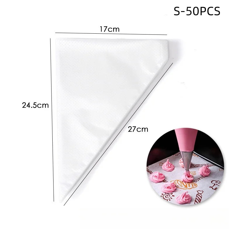 Poches à douille jetables – Lot de 20/50/100 poches à douille pour décoration de gâteaux, outil de glaçage pour crème et fondant, accessoires de pâtisserie pour cupcakes, biscuits et desserts