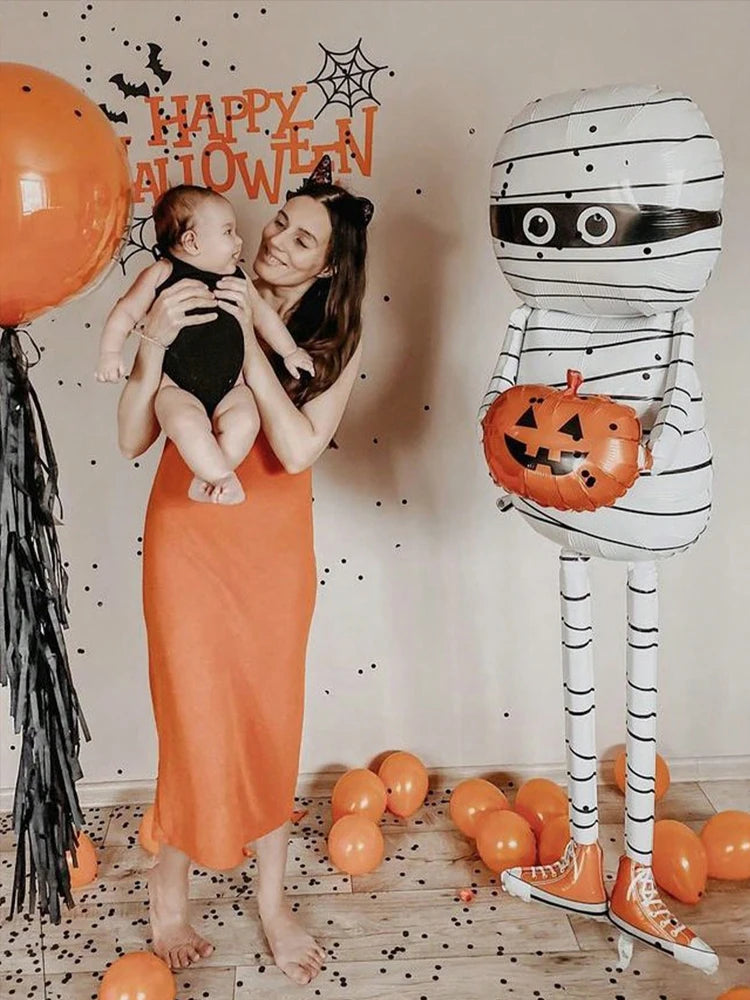 1PC Halloween Mummy Pumpkin Balloon – Spooky Party Decoration for Trick or Treat, Halloween Parties & Festive Home Decor