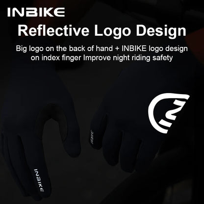 Guantes de ciclismo INBIKE 2024 – Guantes de bici de forro polar con dedos completos y acolchado de gel para hombre, accesorios de invierno con pantalla táctil para ciclismo de carretera y MTB
