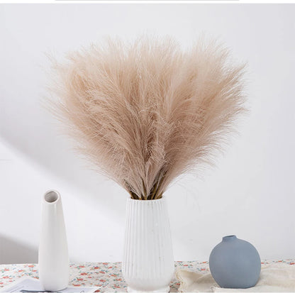 5/10/20pcs Herbe de la Pampa Artificielle – Fleurs de roseau synthétiques moelleuses style bohème pour la décoration de mariage, les arrangements de fête, la décoration intérieure et la conception florale DIY (42cm)