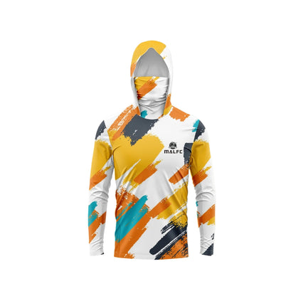 MALFC Men's Hooded Fishing Shirt – Long Sleeve UV Protection Performance Fishing Apparel for Outdoor Adventures