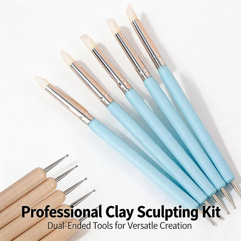 Polymer Clay Sculpting Tools Set – DIY Carving, Embossing & Modeling Tools for Ceramic Clay Crafts