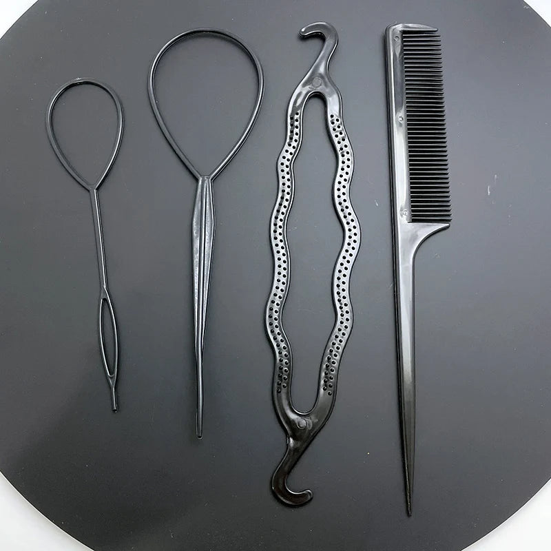 2-10PCS Ponytail Creator Styling Tools – Topsy Tail Plastic Loop Hair Braid Maker Clips for Women & Girls, Easy DIY Hair Accessories