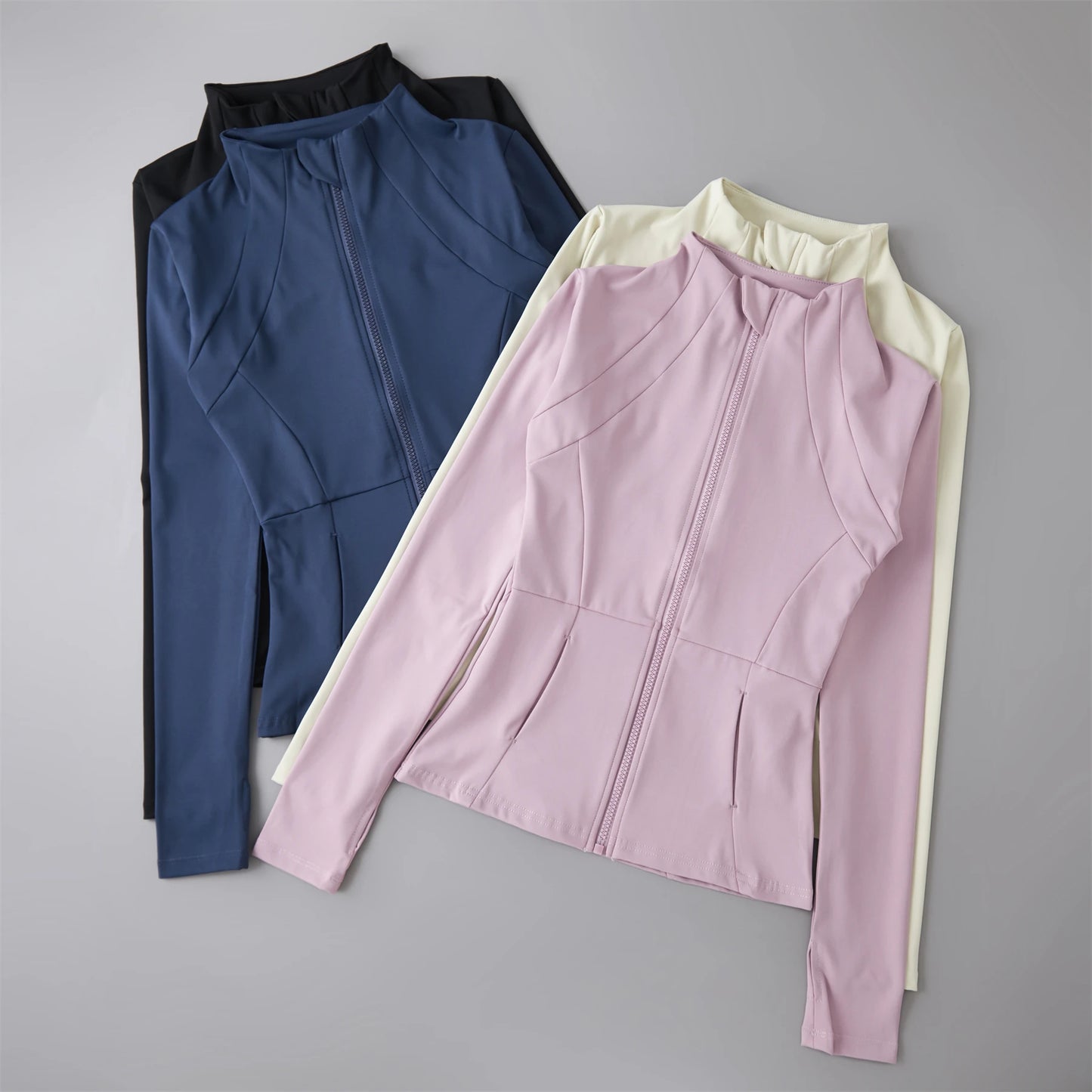 Women’s Yoga & Running Sports Jacket – Long Sleeve Windbreaker Activewear Sweatshirt for Workout & Training