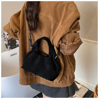 Sac à main bouffant français – Sac à bandoulière givré tendance avec fermoir magnétique, sac à main rétro en forme de nuage, sac à main tendance de style boîte à déjeuner pour femmes pour une utilisation décontractée et quotidienne