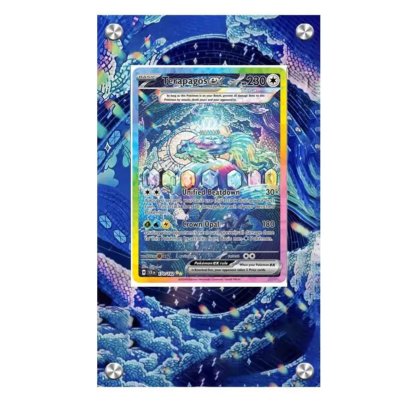 Présentoir en acrylique pour cartes Pokémon – Ronflex, Évoli, Mewtwo, Bulbizarre, Psykokwak et support de protection de style brique pour figurines