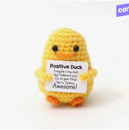 Poupée câlin pomme de terre à énergie positive – Mini ami de poche tricoté en laine, fait à la main, avec carte, cadeau de Noël amusant et décoration de chambre