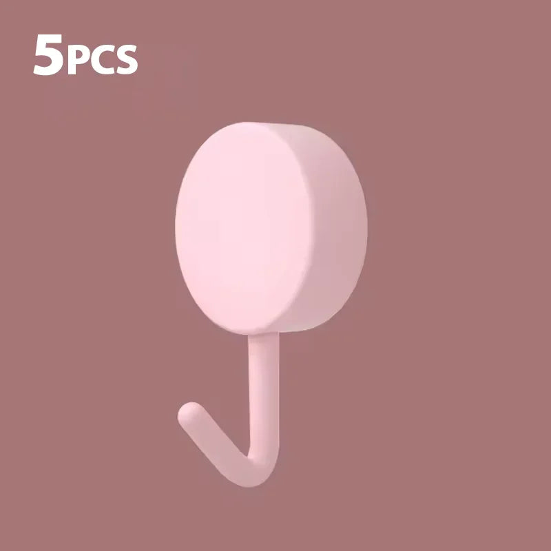 Ganchos de pared autoadhesivos de 5/10 piezas – Ganchos fuertes sin taladro para baño, cocina, puerta, almacenamiento de ropa y toallas