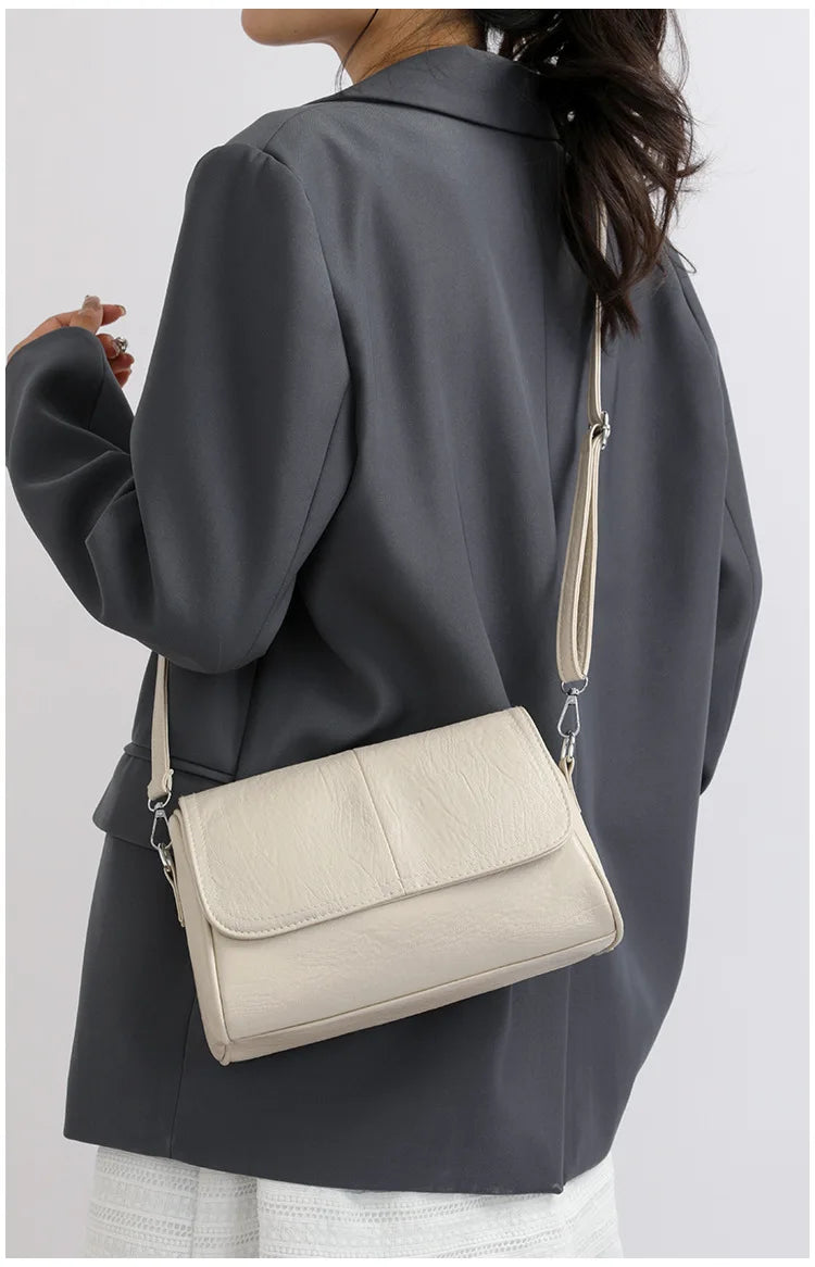 Sac bandoulière en cuir ciré huilé rétro – Sac à main texturé vintage avec rabat élégant, bandoulière réglable, sac à main décontracté classique pour femmes et usage quotidien