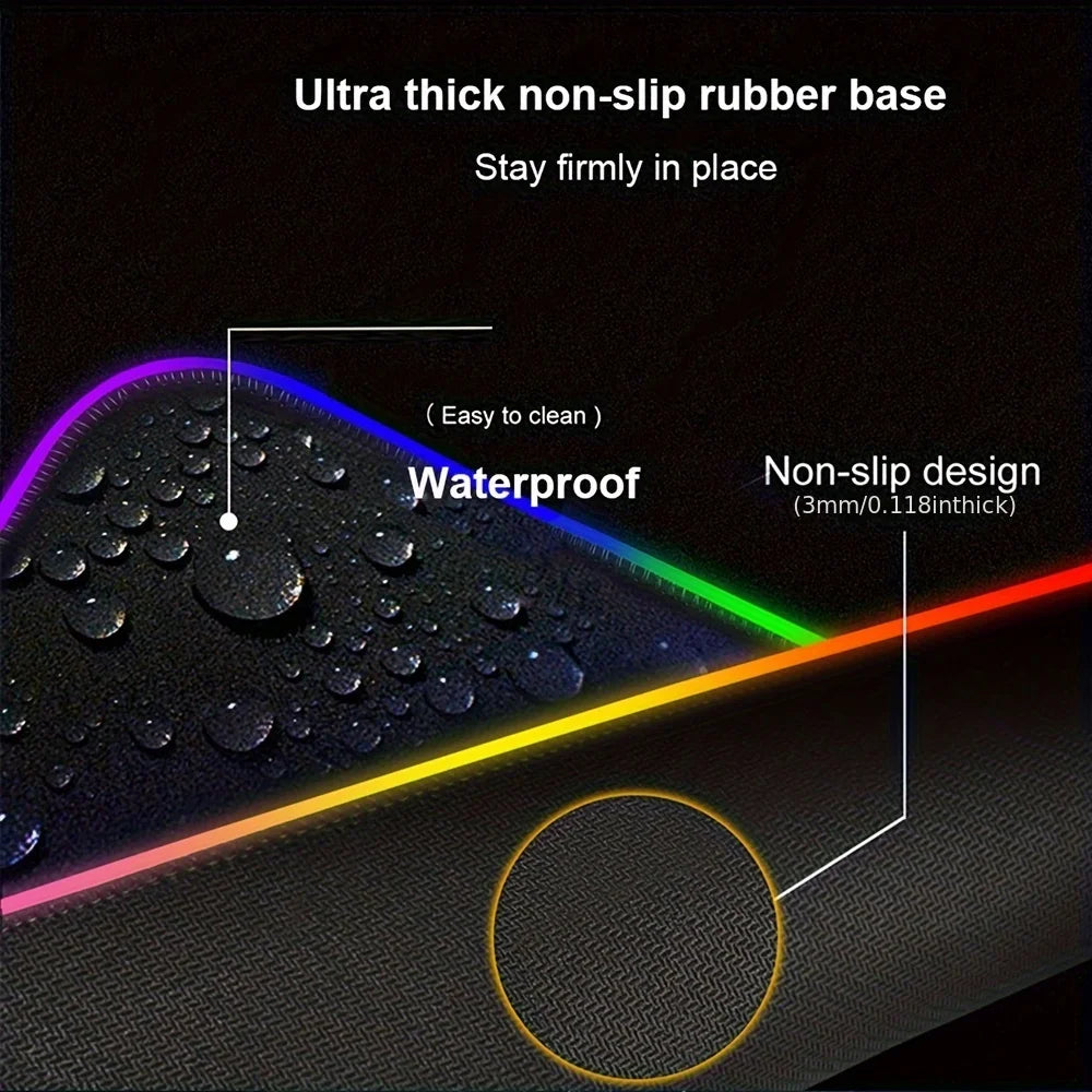 Alfombrilla de ratón Gaming XXL RGB de Pokémon Gengar – Alfombrilla de escritorio retroiluminada LED para teclado y PC