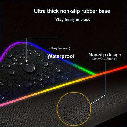 Alfombrilla de ratón Gaming XXL RGB de Pokémon Gengar – Alfombrilla de escritorio retroiluminada LED para teclado y PC