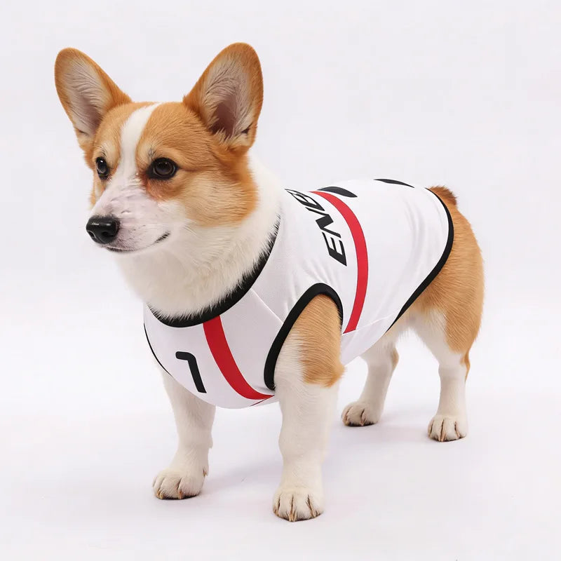 Camiseta de fútbol para perros, transpirable, de verano, para deportes, para perros pequeños y gatos, ropa deportiva para cachorros