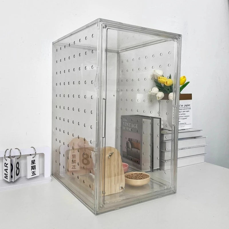 360° Clear View Acrylic Bird Cage – Splash-Proof Parrot Enclosure for Cockatiels & Mynah Birds, Easy-Clean Aviary Pet Supplies