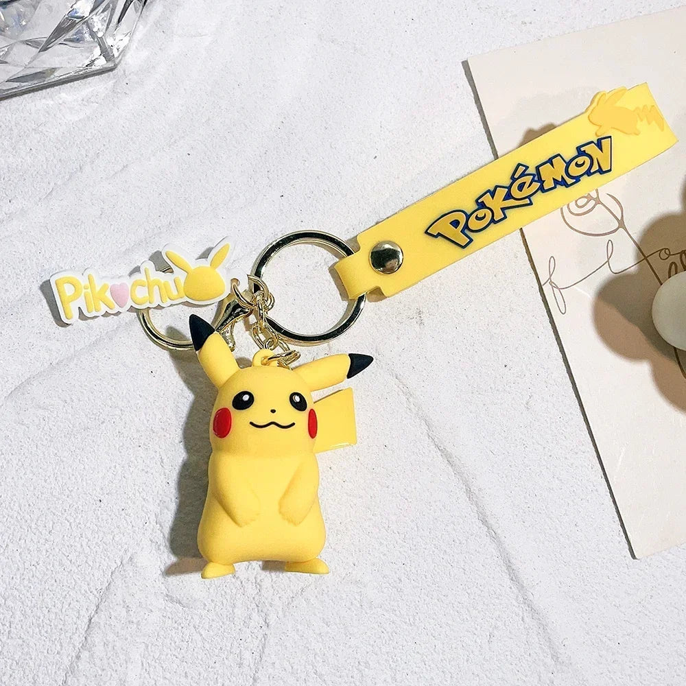 Pokémon Keychain – Pikachu Anime Action Figure Kawaii Cartoon Keyring (Charmander, Psyduck Doll) Car & Bag Pendant Gift
