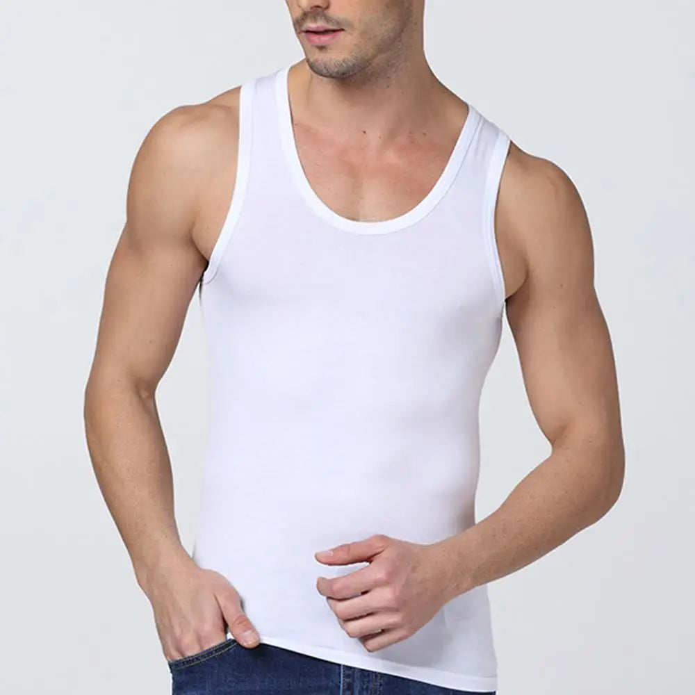 Men's 100% Cotton Tank Top – White, Grey & Black Plus Size Sleeveless Vest for Summer, Fitness, Bodybuilding & Casual Everyday Wear