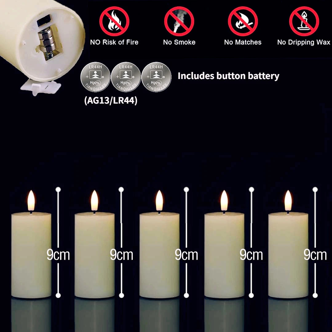 6-120PCS LED Flameless Pillar Candles – Battery-Operated Flickering Fake Candles for Wedding, Birthday, Party & Concert Decor