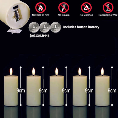 6-120PCS LED Flameless Pillar Candles – Battery-Operated Flickering Fake Candles for Wedding, Birthday, Party & Concert Decor
