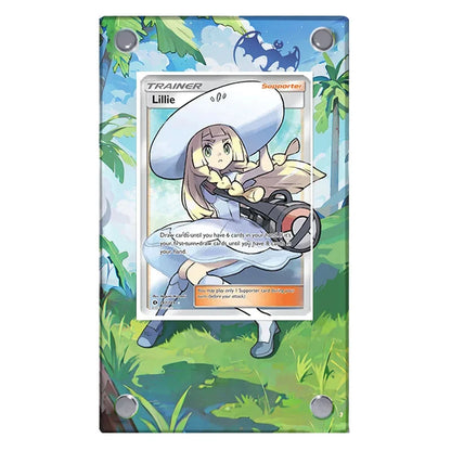 Expositor de metacrilato para cartas Pokémon – Psyduck, Bulbasaur, Mewtwo, Charmander y soporte protector para cartas de personajes
