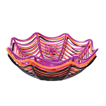 1/3/9PCS Halloween Spider Web Fruit Basket, Halloween Snack and Candy Serving Tray, Decorative Fruit Storage Plate, Spooky Party Tableware and Holiday Home Decoration